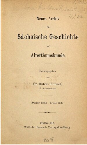 Neues Archiv für Sächsische Geschichte und Altertumskunde