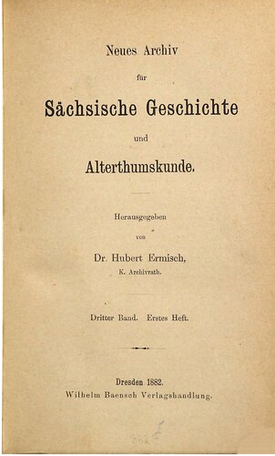 Neues Archiv für Sächsische Geschichte und Altertumskunde