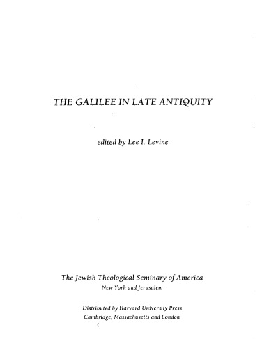 The Galilee in Late Antiquity
