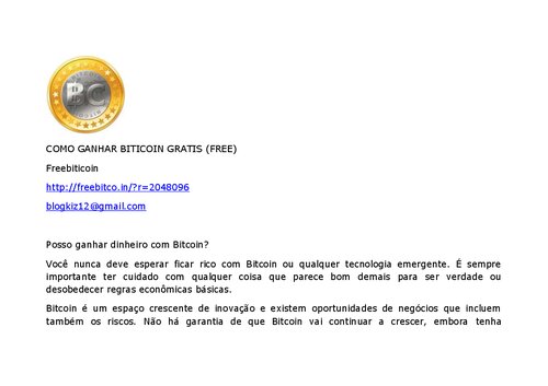 Como ganhar bitcoins grátis