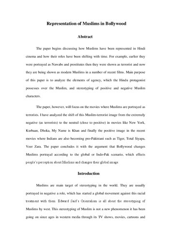 Representation of Muslims in Bollywood