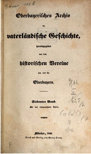 Oberbayerisches Archiv für vaterländische Geschichte