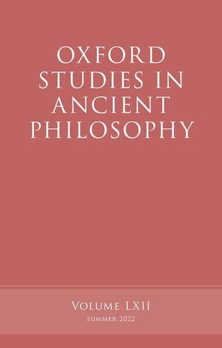 Oxford Studies in Ancient Philosophy