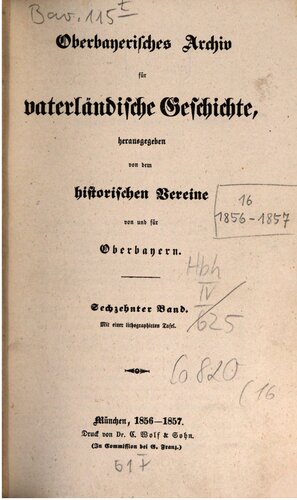 Oberbayerisches Archiv für vaterländische Geschichte