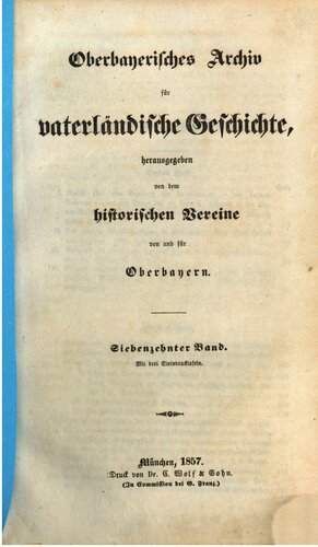Oberbayerisches Archiv für vaterländische Geschichte