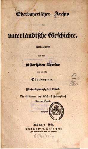 Oberbayerisches Archiv für vaterländische Geschichte