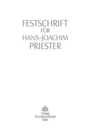 Festschrift für Hans-Joachim Priester: Zum 70. Geburtstag