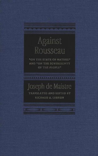 Against Rousseau: On the State of Nature and On the Sovereignty of the People