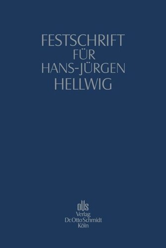 Festschrift für Hans-Jürgen Hellwig: zum 70. Geburtstag