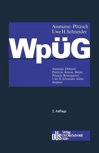 Wertpapiererwerbs- und Übernahmegesetz: Kommentar