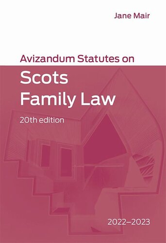 Avizandum Statutes on Scots Family Law: 2022-2023