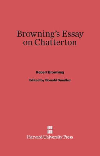 Browning's Essay on Chatterton