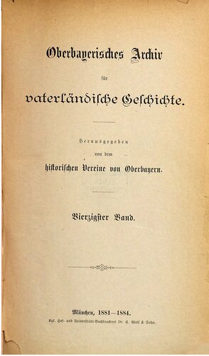 Oberbayerisches Archiv für vaterländische Geschichte