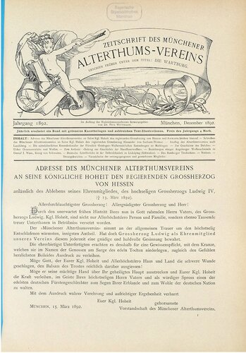 Zeitschrift des Münchener Alterthumsvereins