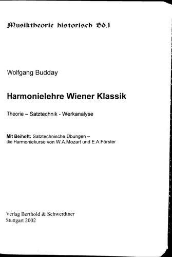 Harmonielehre Wiener Klassik : Theorie, Satztechnik, Werkanalyse