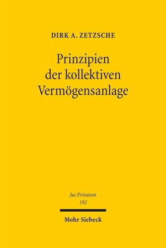 Prinzipien der kollektiven Vermögensanlage
