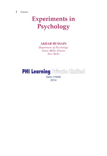 Experiments in Psychology