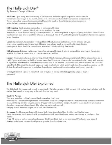 The Hallelujah Diet : Experience the Optimal Health You Were Meant to Have ( Hallelujah Acres )