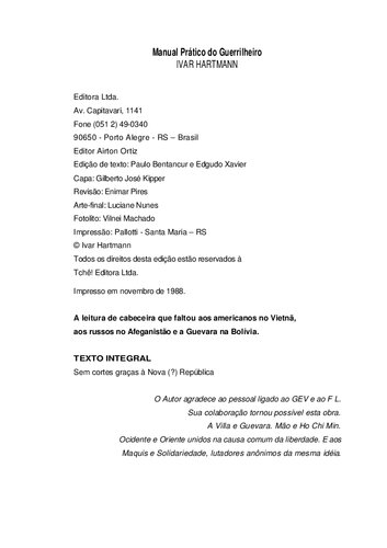 Manual prático do guerrilheiro e da guerrilha