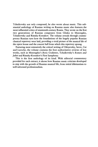 Russians on Russian Music, 1830-1880: An Anthology