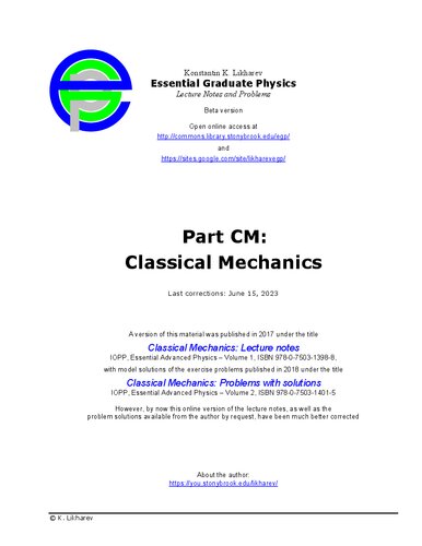 Essential Graduate Physics - Classical Mechanics