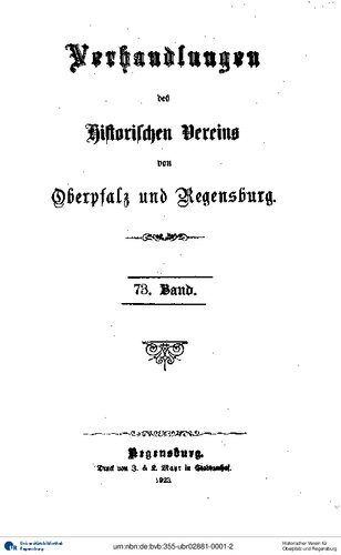 Verhandlungen des Historischen Vereins für Oberpfalz und Regensburg