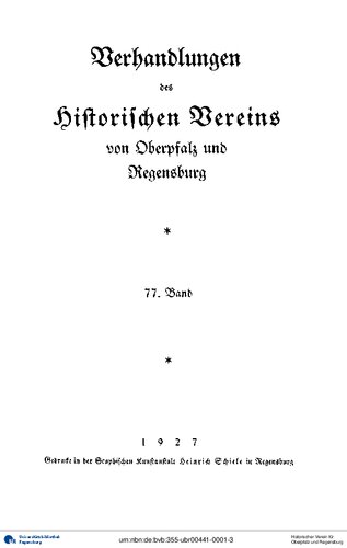 Verhandlungen des Historischen Vereins für Oberpfalz und Regensburg