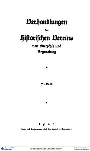 Verhandlungen des Historischen Vereins für Oberpfalz und Regensburg