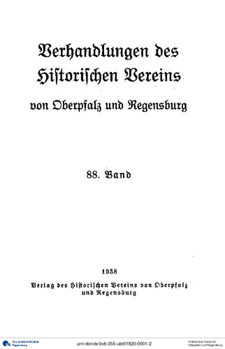 Verhandlungen des Historischen Vereins für Oberpfalz und Regensburg