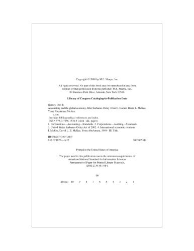 Accounting and the Global Economy After Sarbanes-Oxley