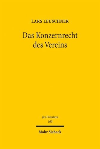 Das Konzernrecht des Vereins