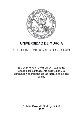 El Conflicto Perú-Colombia de 1932-1933: Análisis del planteamiento estratégico y la conducción operacional de las fuerzas de ambos países