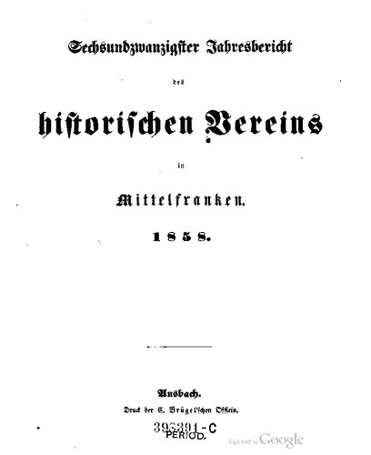 Jahresbericht des Historischen Vereins in Mittelfranken