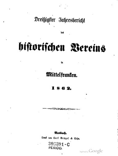 Jahresbericht des Historischen Vereins in Mittelfranken