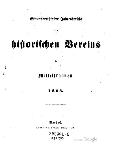 Jahresbericht des Historischen Vereins in Mittelfranken