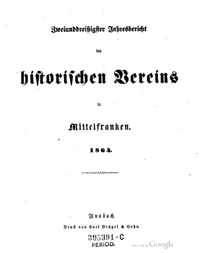 Jahresbericht des Historischen Vereins in Mittelfranken