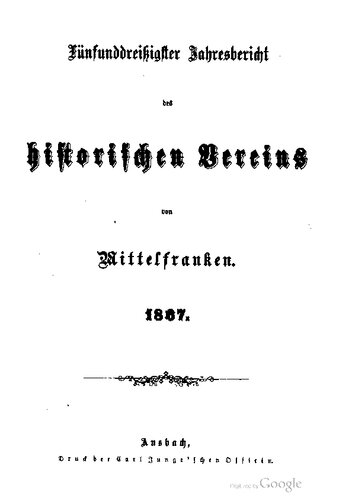 Jahresbericht des Historischen Vereins in Mittelfranken