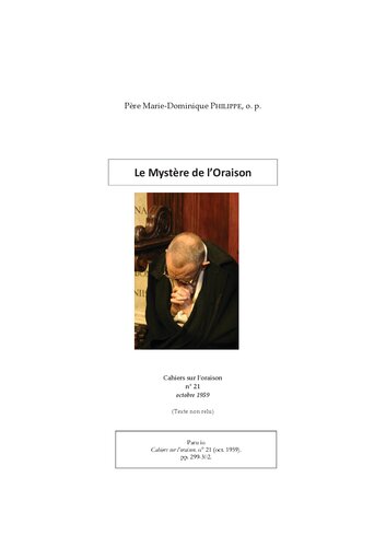 Le mystère de l'oraison