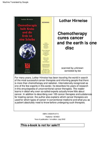Chemotherapy Heals Cancer and the World is Flat