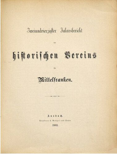 Jahresbericht des Historischen Vereins in Mittelfranken