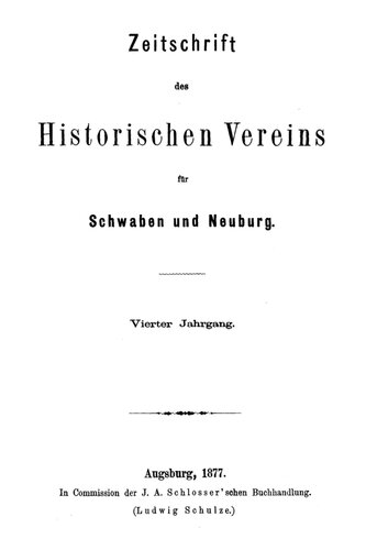 Zeitschrift des Historischen Vereins für Schwaben und Neuburg