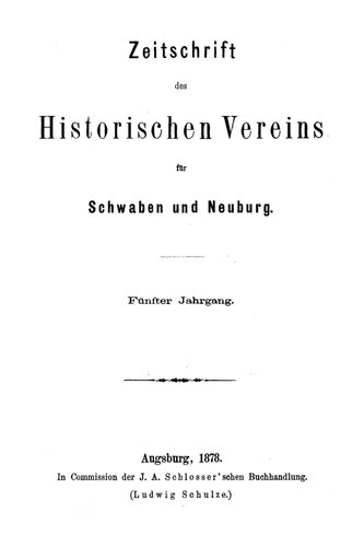 Zeitschrift des Historischen Vereins für Schwaben und Neuburg