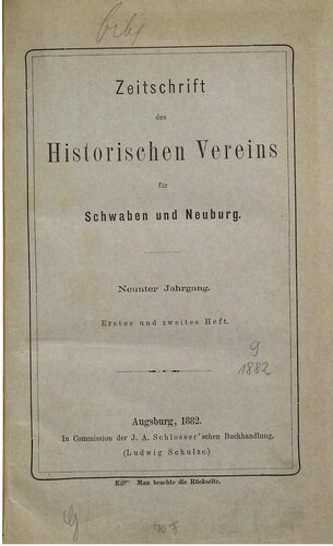 Zeitschrift des Historischen Vereins für Schwaben und Neuburg