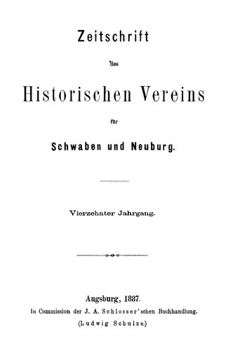 Zeitschrift des Historischen Vereins für Schwaben und Neuburg