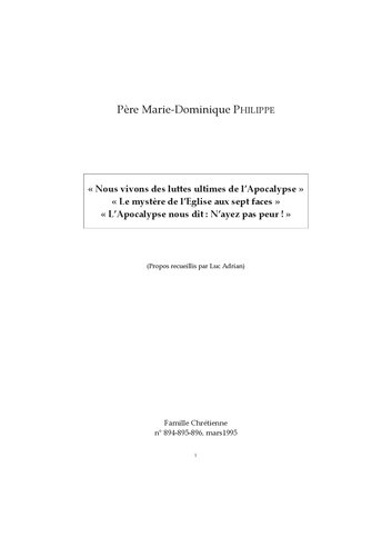 Interview sur l'Apocalypse