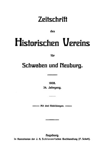 Zeitschrift des Historischen Vereins für Schwaben und Neuburg
