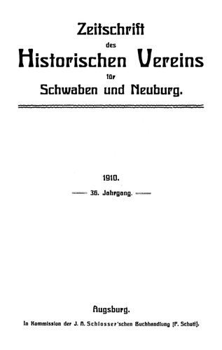 Zeitschrift des Historischen Vereins für Schwaben und Neuburg