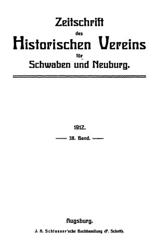 Zeitschrift des Historischen Vereins für Schwaben und Neuburg