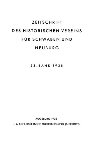 Zeitschrift des Historischen Vereins für Schwaben und Neuburg