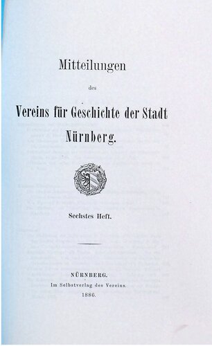Mitteilungen des Vereins für Geschichte der Stadt Nürnberg